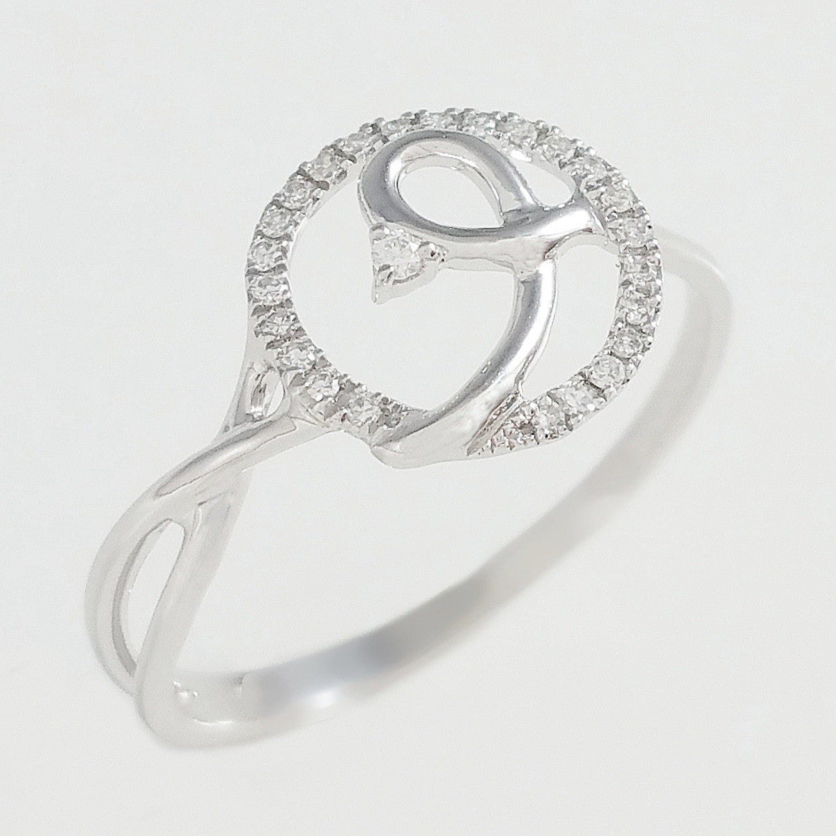 9K SOLID WHITE GOLD NATURAL DIAMOND HALO RING WITH 25 DIAMONDS.