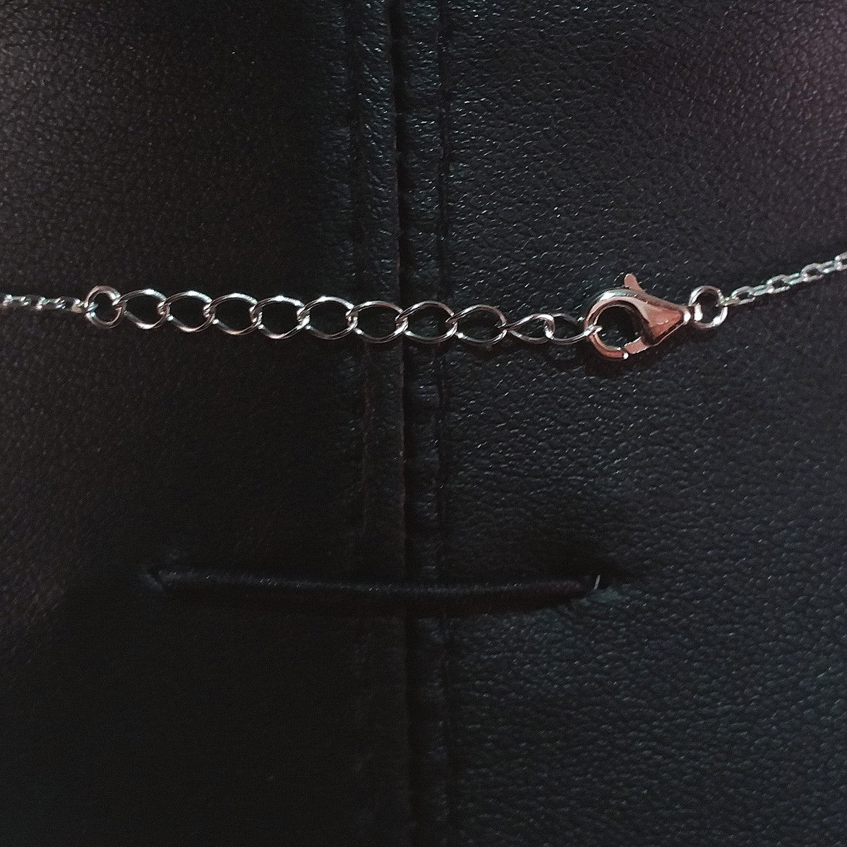 925 STERLING SILVER DOUBLE LAYER NECKLACE WITH CRYSTAL WISHBONE AND TREE BRANCH PENDANT.