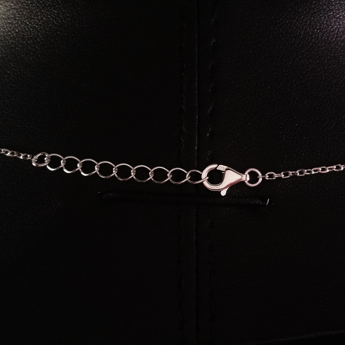925 STERLING SILVER NECKLACE WITH EKG HEARTBEAT AND LOVE-HEART PENDANT SET IN SPARKLING CRYSTALS.