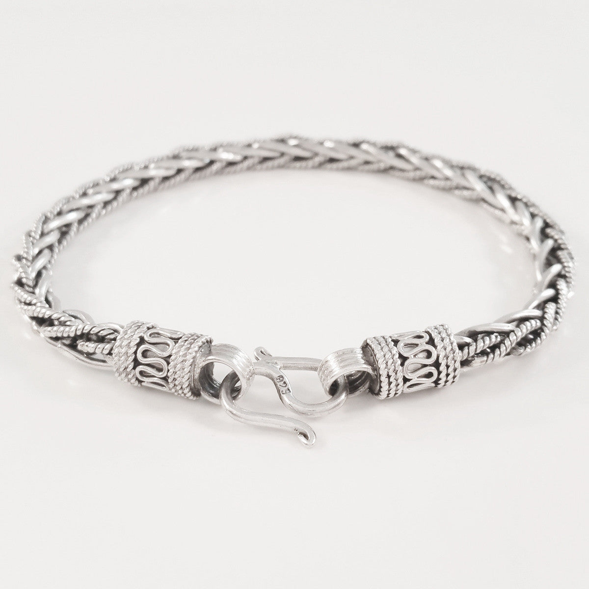 925 HANDMADE STERLING SILVER ROPE LINK CHAIN MEN'S BRACELET 5.50MM.