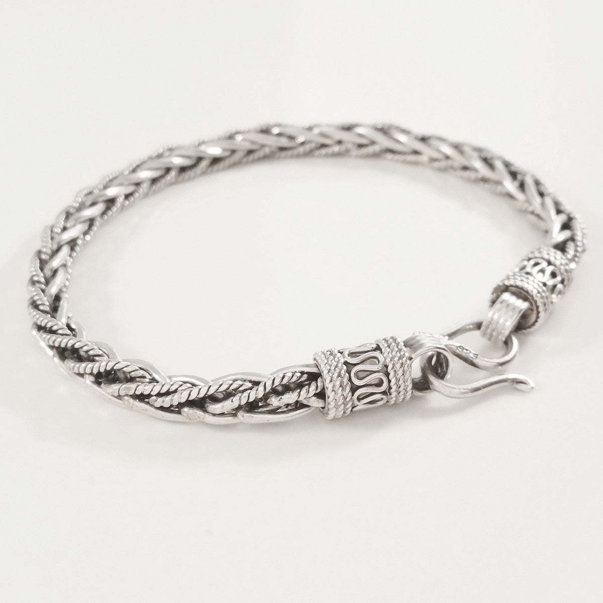 925 HANDMADE STERLING SILVER ROPE LINK CHAIN MEN'S BRACELET 5.50MM.
