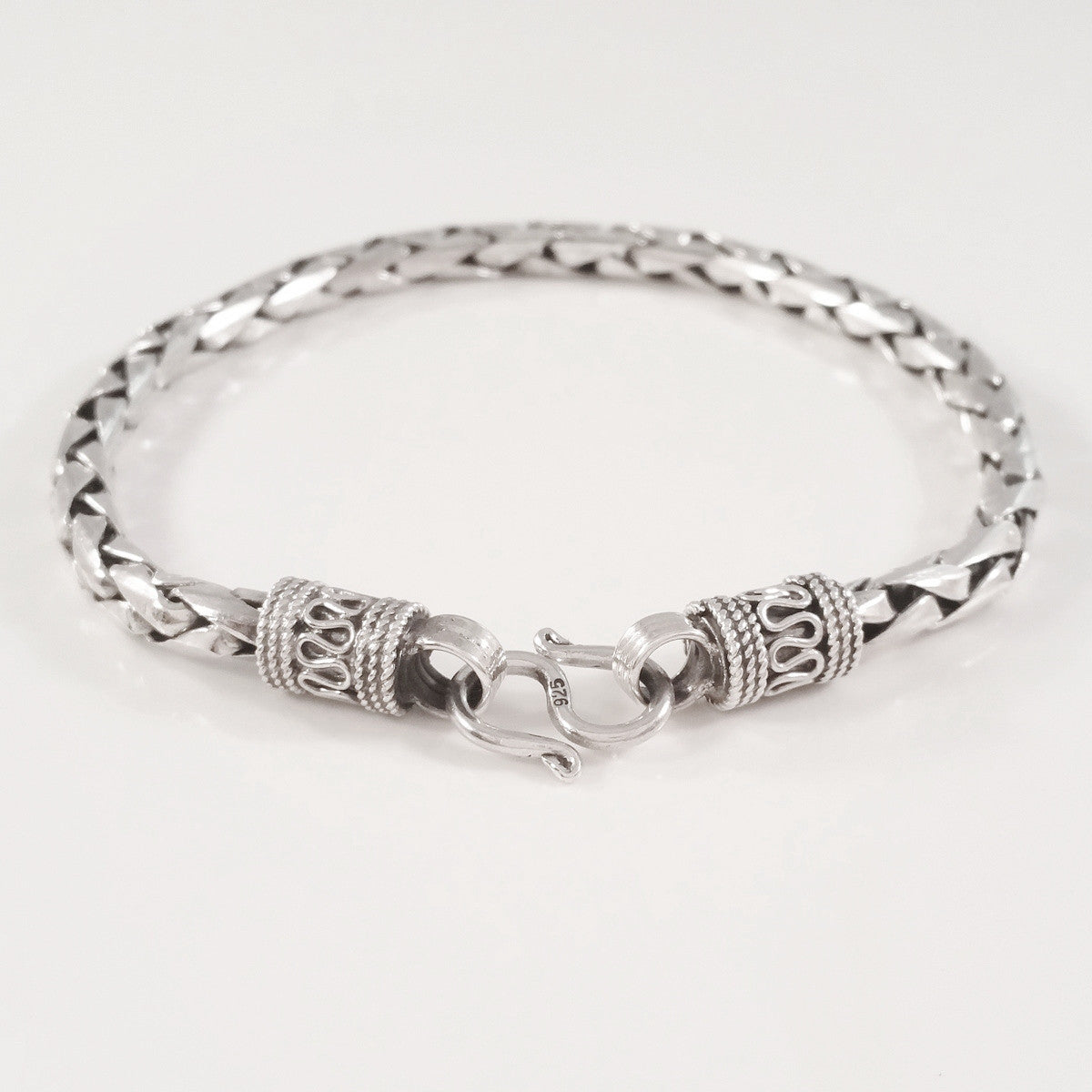 925 HANDMADE STERLING SILVER ROPE LINK CHAIN MEN'S BRACELET 6.00MM.