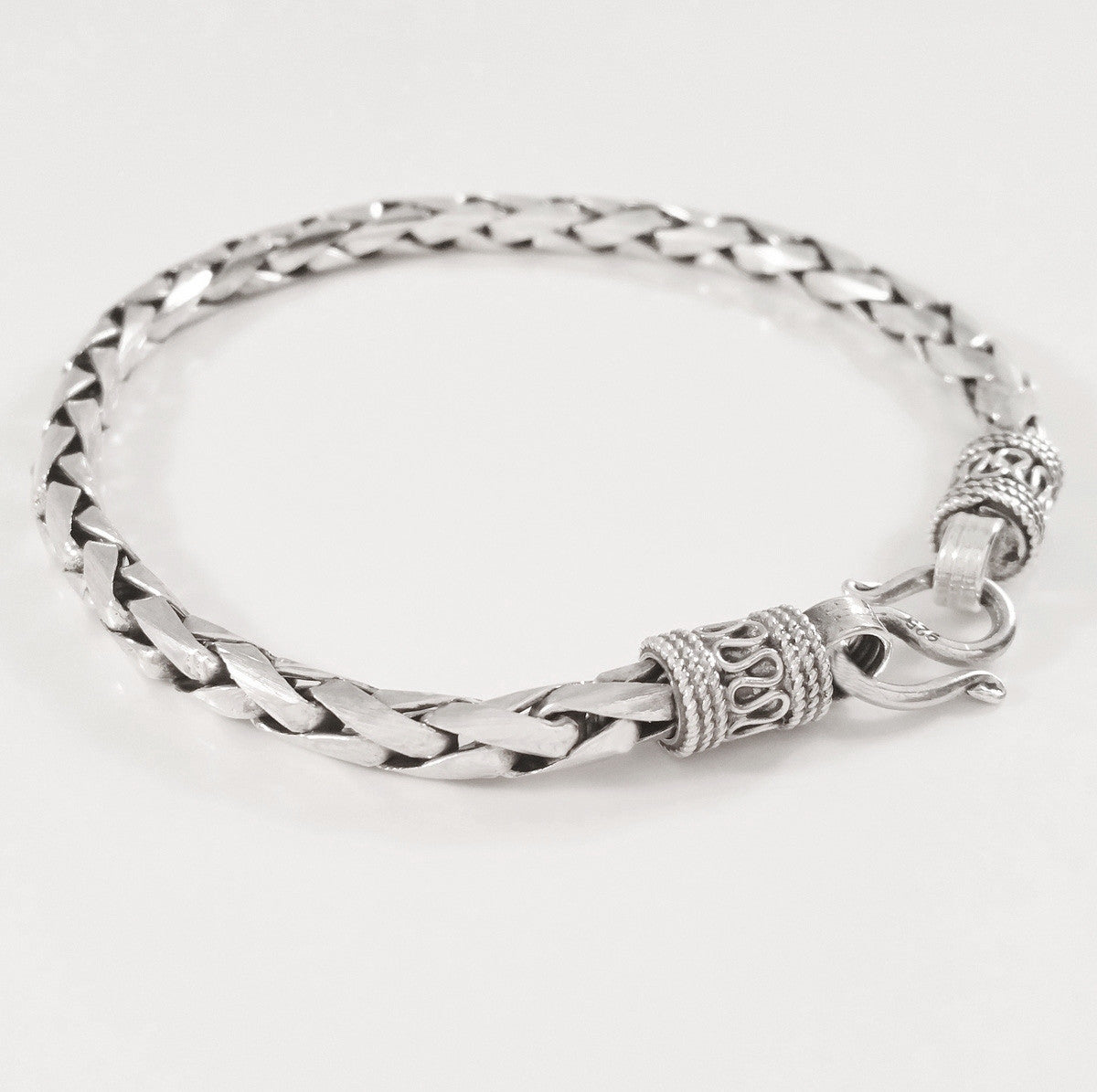925 HANDMADE STERLING SILVER ROPE LINK CHAIN MEN'S BRACELET 6.00MM.