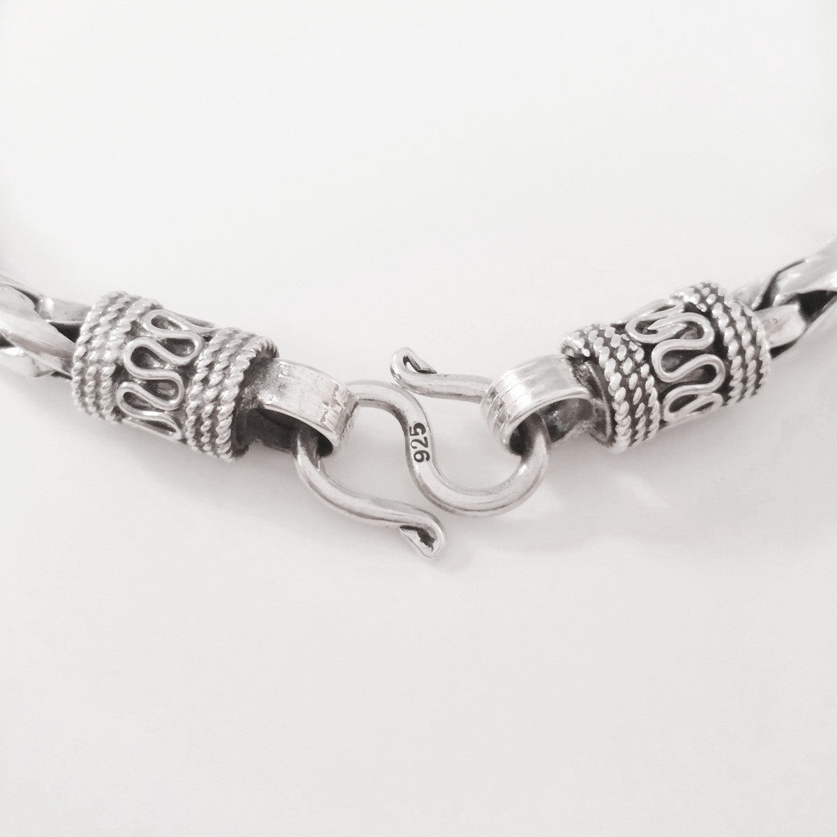 925 HANDMADE STERLING SILVER ROPE LINK CHAIN MEN'S BRACELET 6.00MM.