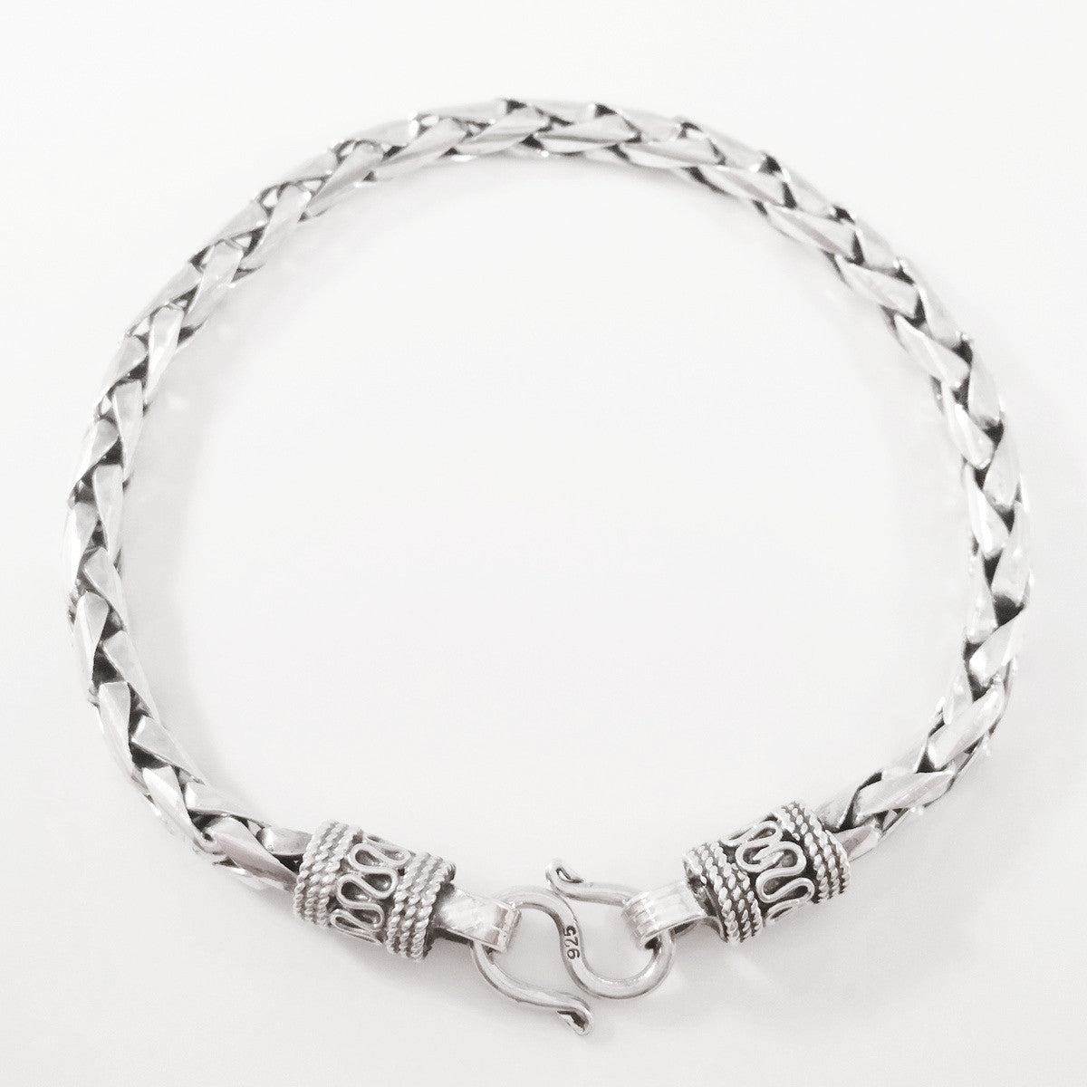 925 HANDMADE STERLING SILVER ROPE LINK CHAIN MEN'S BRACELET 6.00MM.