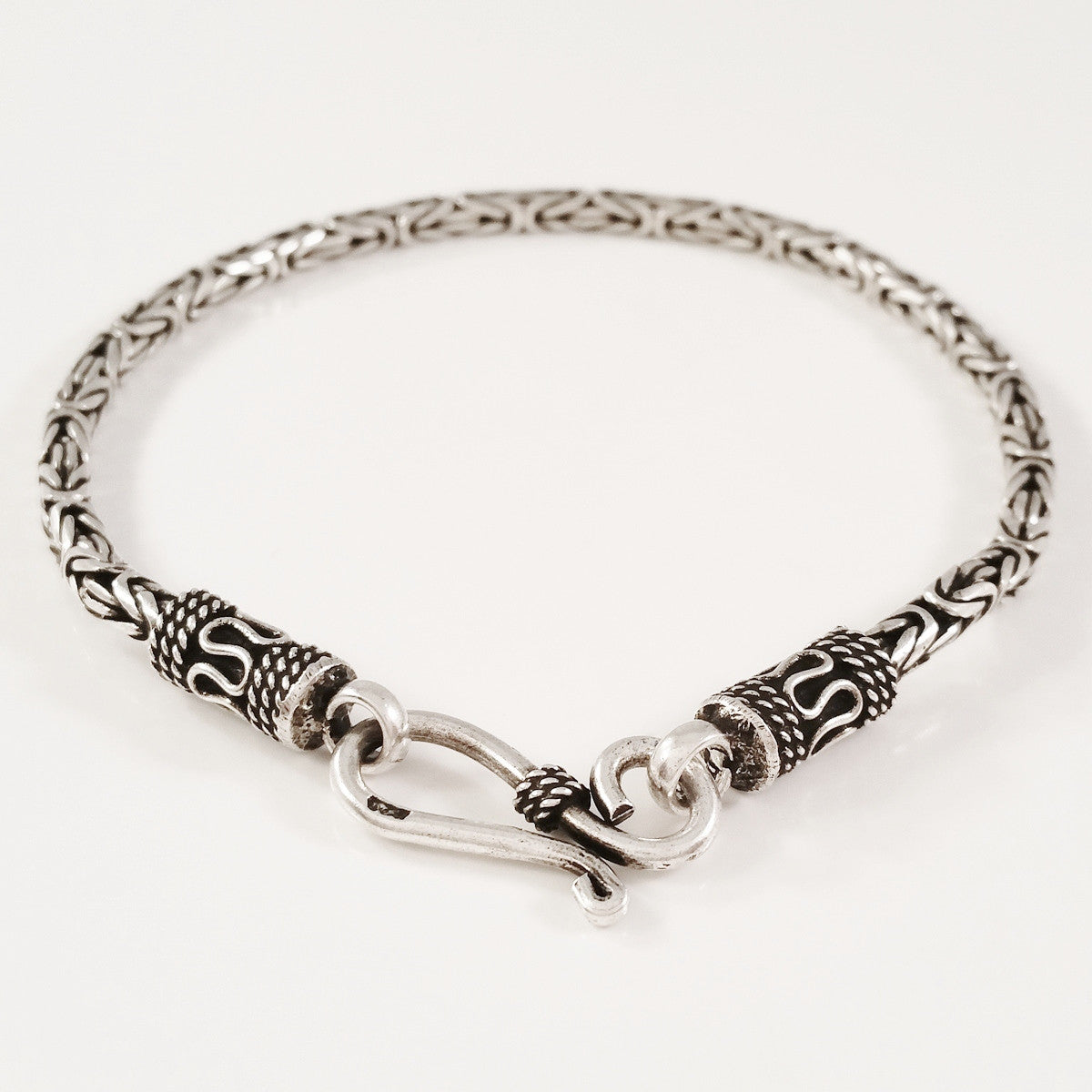 925 HANDMADE STERLING SILVER ROPE LINK CHAIN MEN'S BRACELET 3.00MM.