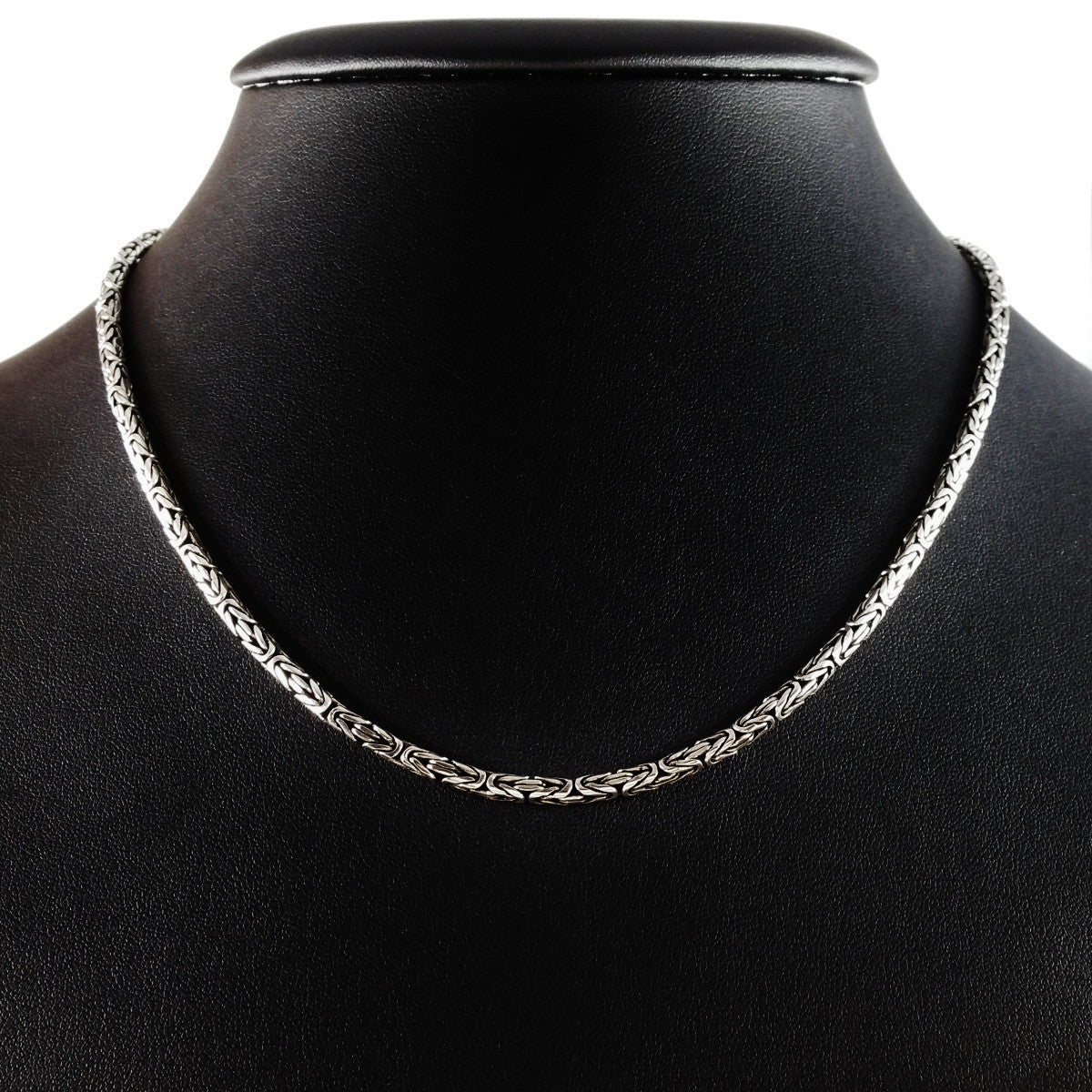 MEN'S 51 CM GENUINE SOLID STERLING SILVER ROPE LINK CHAIN NECKLACE.