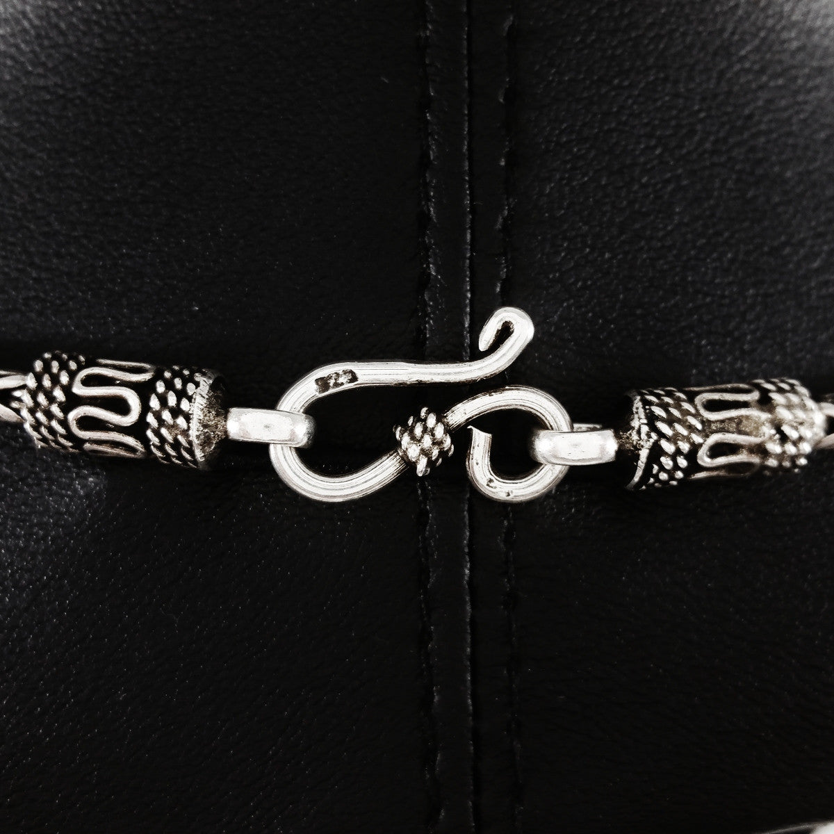 MEN'S 51 CM GENUINE SOLID STERLING SILVER ROPE LINK CHAIN NECKLACE.