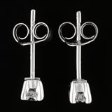 9K SOLID WHITE GOLD 0.20CT NATURAL DIAMOND CLASSIC STUD EARRINGS.