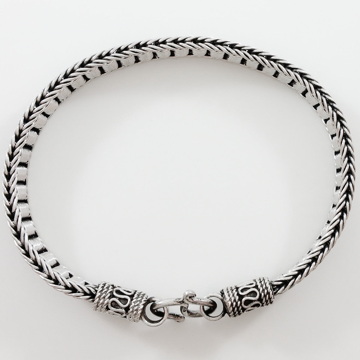 925 HANDMADE STERLING SILVER ROPE LINK CHAIN MEN'S BRACELET 8.60 mm.