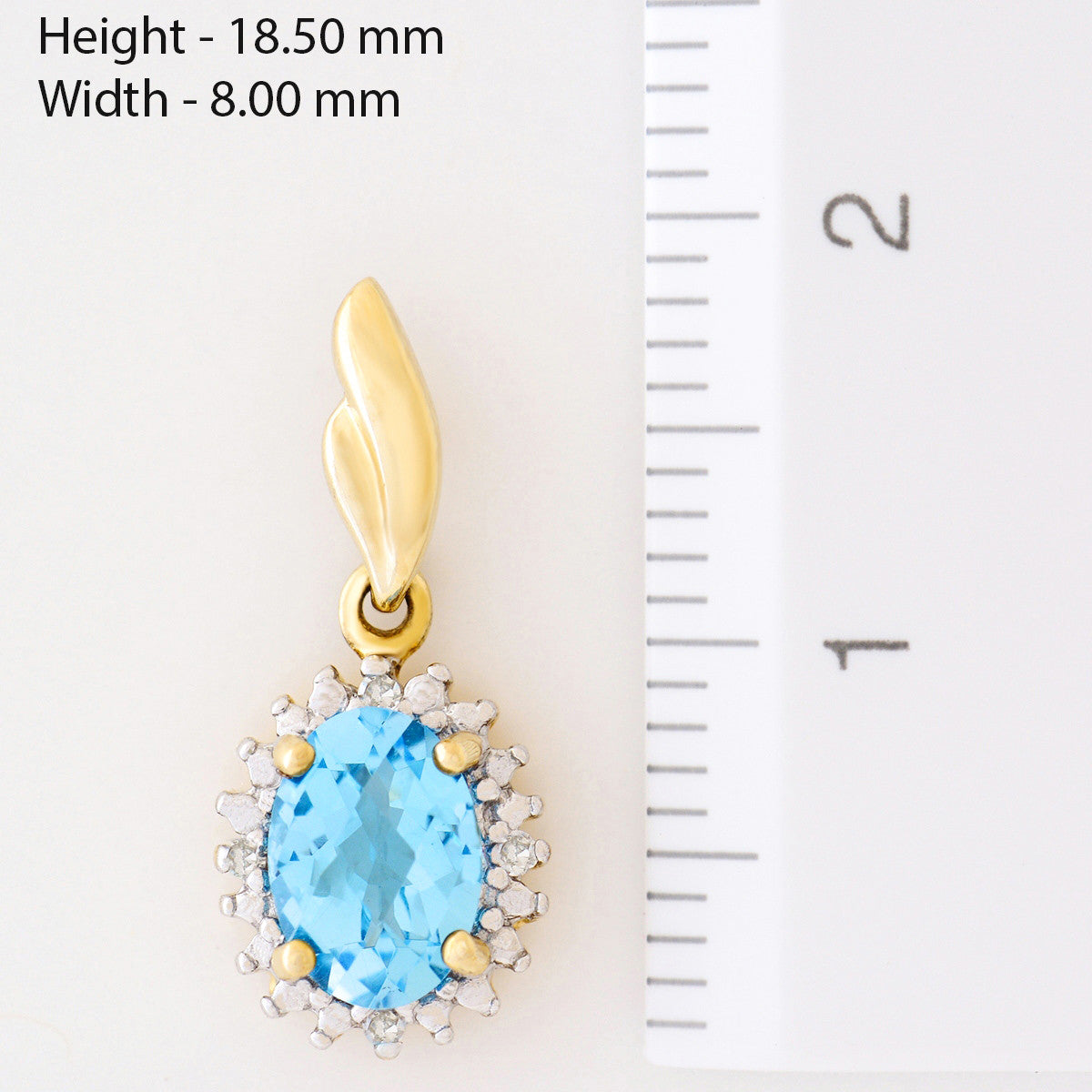9K SOLID GOLD 1.70CT SWISS BLUE TOPAZ EARRINGS WITH EIGHT DIAMONDS.