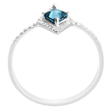 9K SOLID WHITE GOLD FINEST 0.50CT LONDON BLUE TOPAZ WITH 34 DIAMONDS.