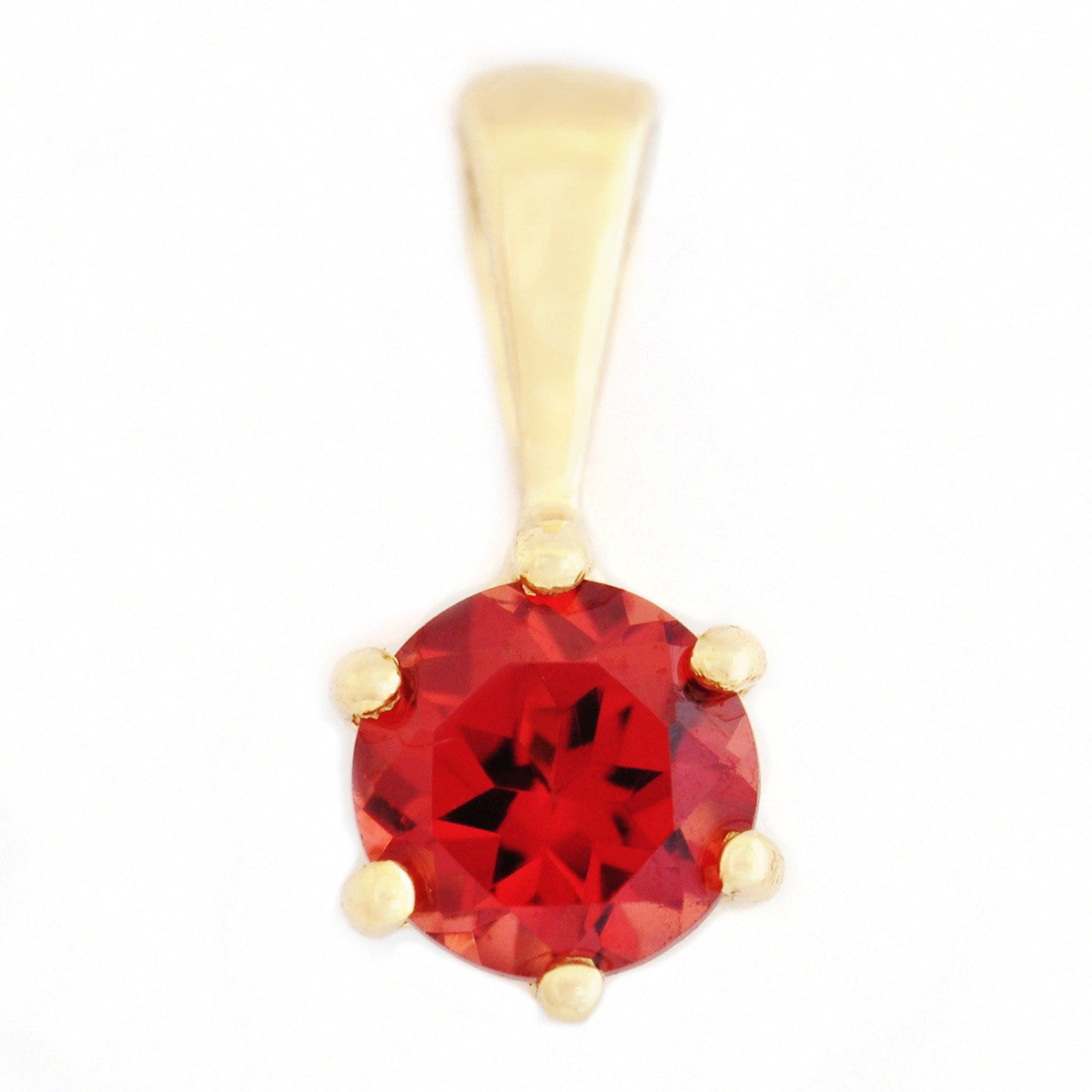 9K SOLID YELLOW GOLD 0.30CT NATURAL GARNET PETITE PENDANT.