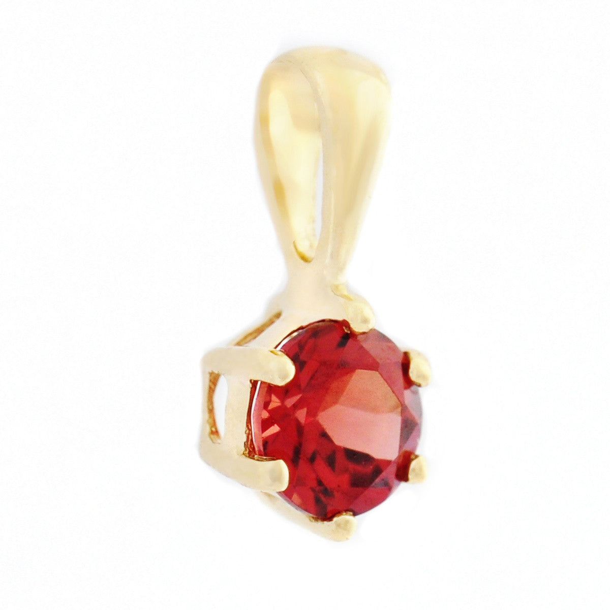 9K SOLID YELLOW GOLD 0.30CT NATURAL GARNET PETITE PENDANT.