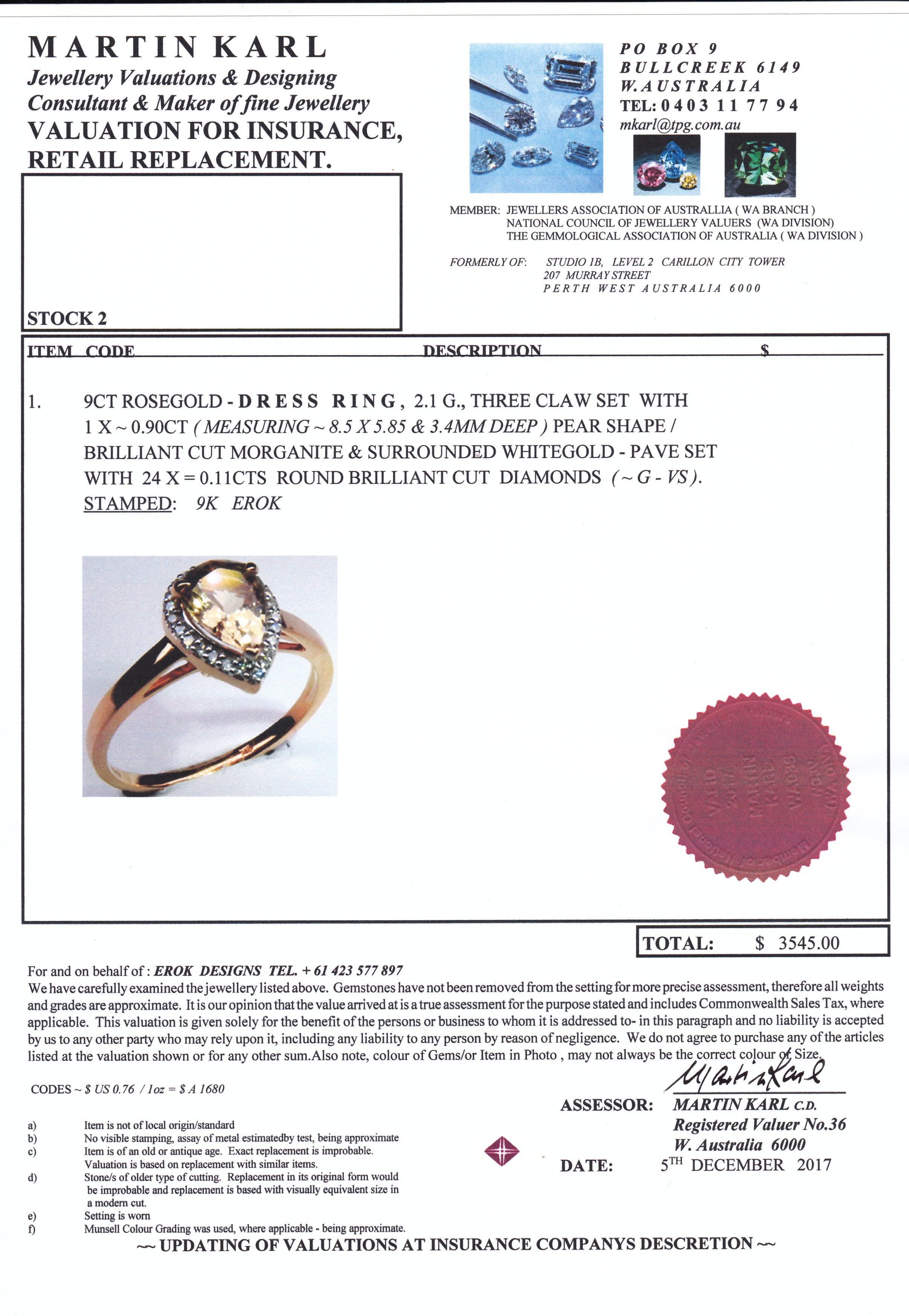 9K SOLID ROSE GOLD 0.90CT NATURAL PEAR MORGANITE HALO RING WITH 24 VS/G DIAMONDS.