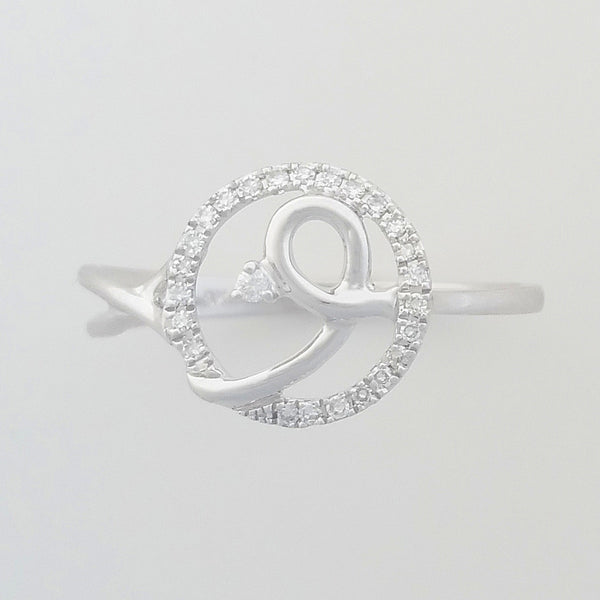 9K SOLID WHITE GOLD NATURAL DIAMOND HALO RING WITH 25 DIAMONDS.
