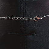 925 STERLING SILVER DOUBLE LAYER NECKLACE WITH CRYSTAL WISHBONE AND TREE BRANCH PENDANT.