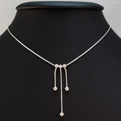 925 STERLING SILVER NECKLACE WITH THREE FLOATING DROPS.