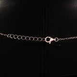 925 STERLING SILVER NECKLACE WITH EKG HEARTBEAT AND LOVE-HEART PENDANT SET IN SPARKLING CRYSTALS.