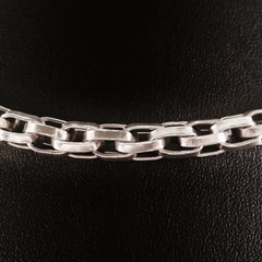 MEN'S 47 CM GENUINE STERLING SILVER ROPE LINK CHAIN CHOKER NECKLACE.