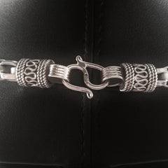 MEN'S 47 CM GENUINE STERLING SILVER ROPE LINK CHAIN CHOKER NECKLACE.