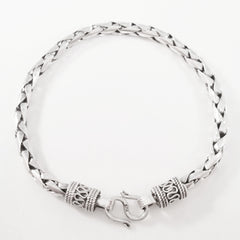 925 HANDMADE STERLING SILVER ROPE LINK CHAIN MEN'S BRACELET 6.00MM.