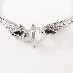 925 HANDMADE DRAGON HEAD STERLING SILVER ROPE LINK CHAIN MEN'S BRACELET 3.50MM.