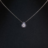 925 STERLING SILVER NECKLACE WITH EVIL EYE PENDANT SET IN SPARKLING CRYSTALS.