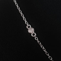 925 STERLING SILVER NECKLACE WITH ETERNITY PENDANT SET IN SPARKLING CRYSTALS.