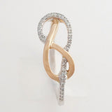 9K SOLID ROSE GOLD & WHITE GOLD INFINITY RING WITH 26 DIAMONDS.