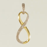 9K SOLID GOLD 0.02CT INFINITY ETERNITY PENDANT WITH 4 DIAMONDS.