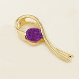 9K SOLID GOLD 0.23CT PURPLE AMETHYST PENDANT.