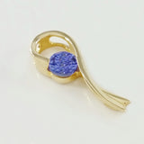 9K SOLID GOLD 0.29CT TANZANITE PENDANT.