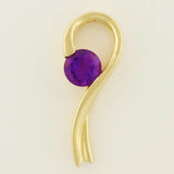 9K SOLID GOLD 0.23CT PURPLE AMETHYST PENDANT.