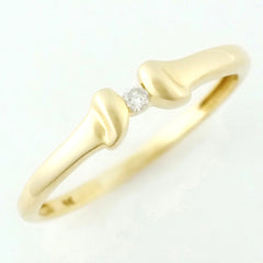 9K SOLID GOLD 0.02CT BRILLIANT CUT DIAMOND SOLITAIRE PROMISE RING.