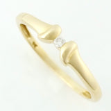 9K SOLID GOLD 0.02CT BRILLIANT CUT DIAMOND SOLITAIRE PROMISE RING.