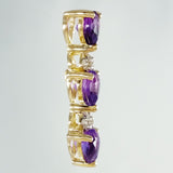 9K SOLID GOLD 0.70CT NATURAL AMETHYST PENDANT WITH 2 DIAMONDS.