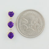 9K SOLID GOLD 0.70CT NATURAL AMETHYST PENDANT WITH 2 DIAMONDS.
