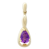 9K SOLID GOLD 0.35CT NATURAL PURPLE AMETHYST PENDANT.