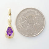 9K SOLID GOLD 0.35CT NATURAL PURPLE AMETHYST PENDANT.