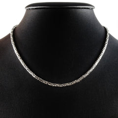 MEN'S 51 CM GENUINE SOLID STERLING SILVER ROPE LINK CHAIN NECKLACE.