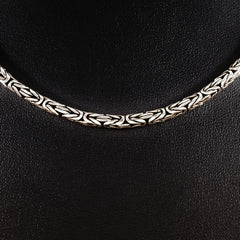 MEN'S 51 CM GENUINE SOLID STERLING SILVER ROPE LINK CHAIN NECKLACE.