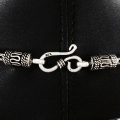 MEN'S 51 CM GENUINE SOLID STERLING SILVER ROPE LINK CHAIN NECKLACE.