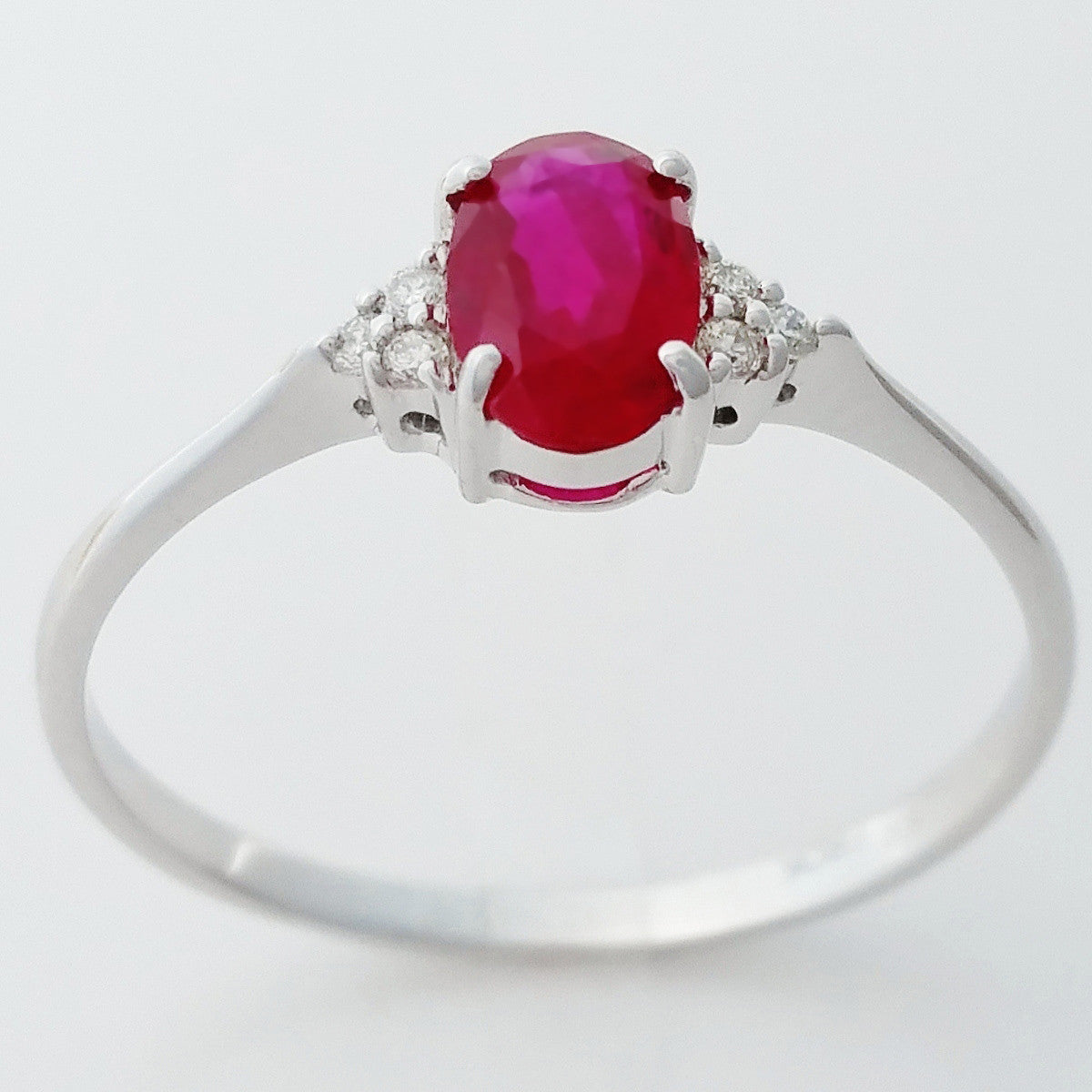 18K Gold Plating Ruby Ring for Engagement 0.5ct 4mm*6mm Natural Ruby Silver  Ring 925 Silver Gemstone Jewelry