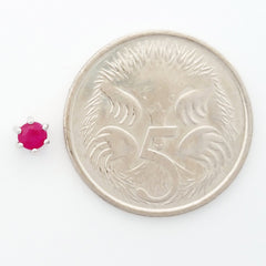 9K SOLID WHITE GOLD 0.30CT NATURAL RUBY CLASSIC STUD EARRINGS.