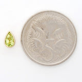 9K SOLID GOLD 0.40CT NATURAL PERIDOT TEARDROP STUD EARRINGS.
