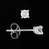9K SOLID WHITE GOLD 0.20CT NATURAL DIAMOND CLASSIC STUD EARRINGS.