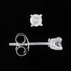 9K SOLID WHITE GOLD 0.20CT NATURAL DIAMOND CLASSIC STUD EARRINGS.