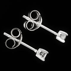9K SOLID WHITE GOLD 0.10CT NATURAL DIAMOND CLASSIC STUD EARRINGS.