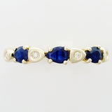 9K SOLID GOLD 0.50CT NATURAL AUSTRALIAN PEAR CUT SAPPHIRE RING WITH 4 DIAMONDS.
